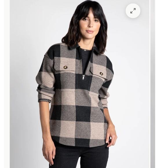 Thread & Supply Darius Jacket 1X Taupe Black Check Preppy Classic - Picture 3 of 11